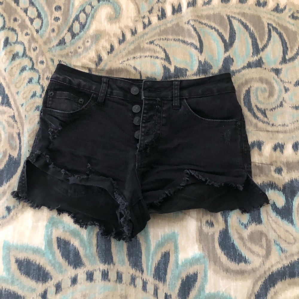 Black Denim Shorts